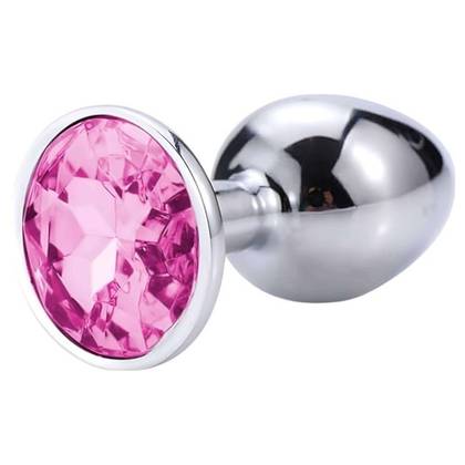 Kovový análny kolík s drahokamom M – Steel Anal Plug Pink 180382