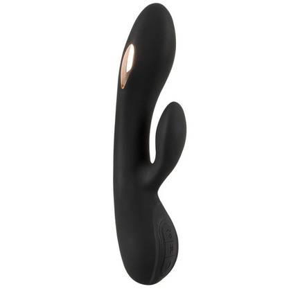 XOUXOU E-STIM Silicone Black – Luxusný duálny vibrátor s elektrickou stimuláciou 555070