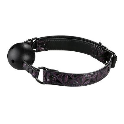 Ball Gag: Priedušný roubík s fialovým reliéfom (4,7 cm) 21274