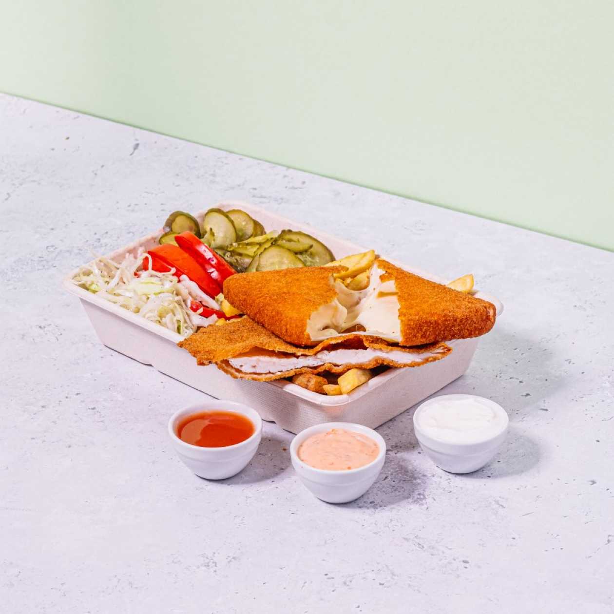 Duo Snitel+Cascaval Pane