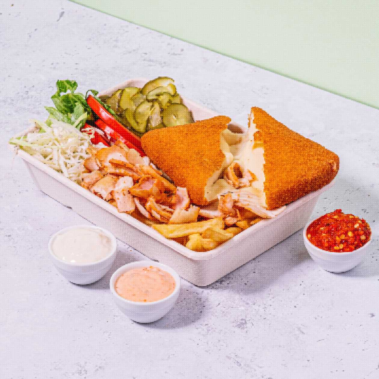 Duo Shaorma+Cascaval Pane