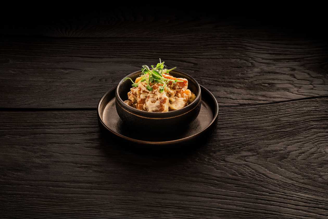 Warm Fried Bread with Cheese Sauce
