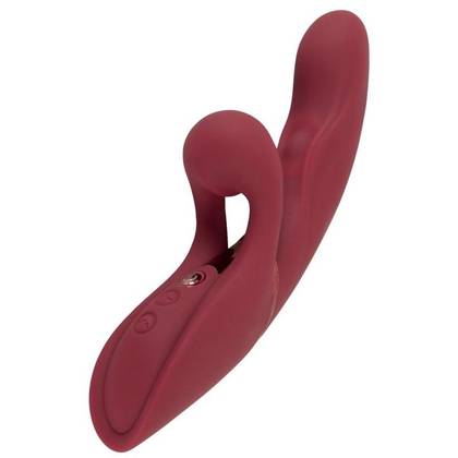 JAVIDA WithVib.ClitBall Silicone Bordo – Luxusný duálny vibrátor s funkciou udierania 5403413