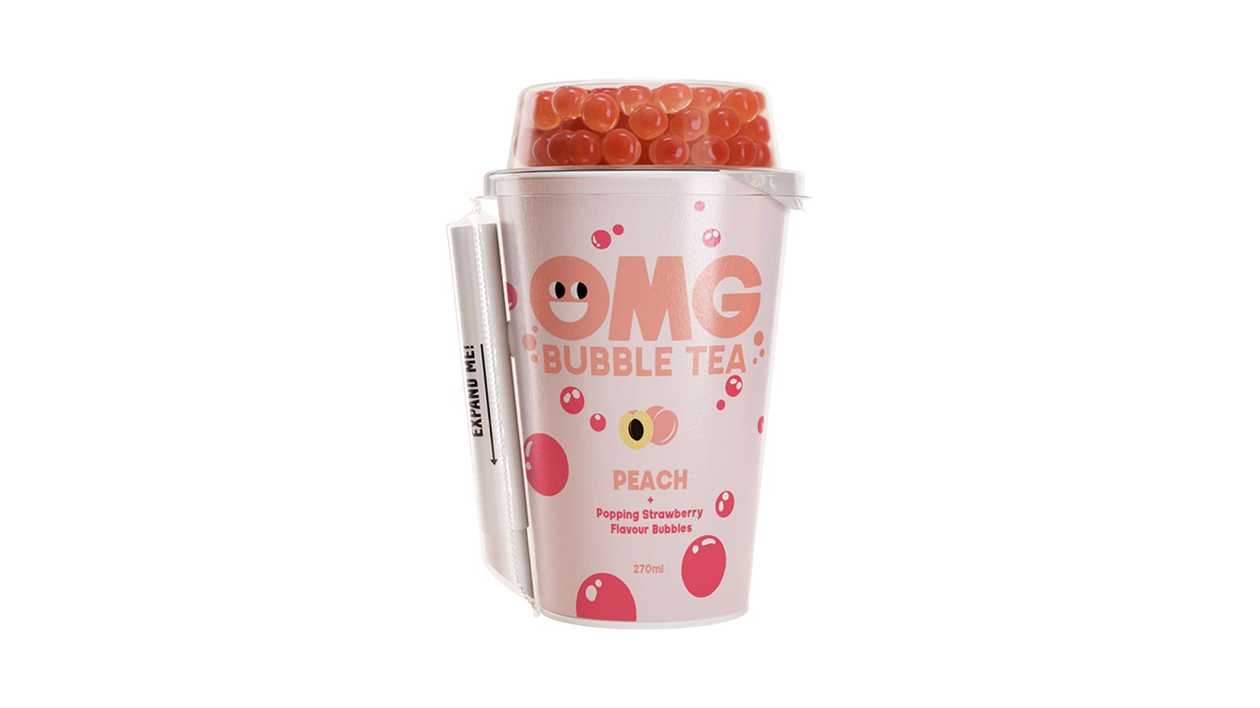 Tea Drink Omg Peach With Strawberry Balls, 0.27l