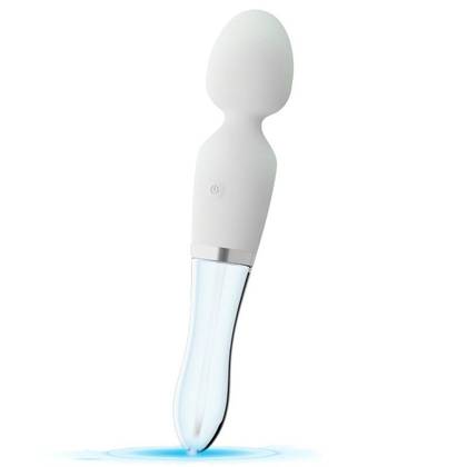 Masážna hlavica so skleneným dildom a LED svetlom Glass Wand LED 555908