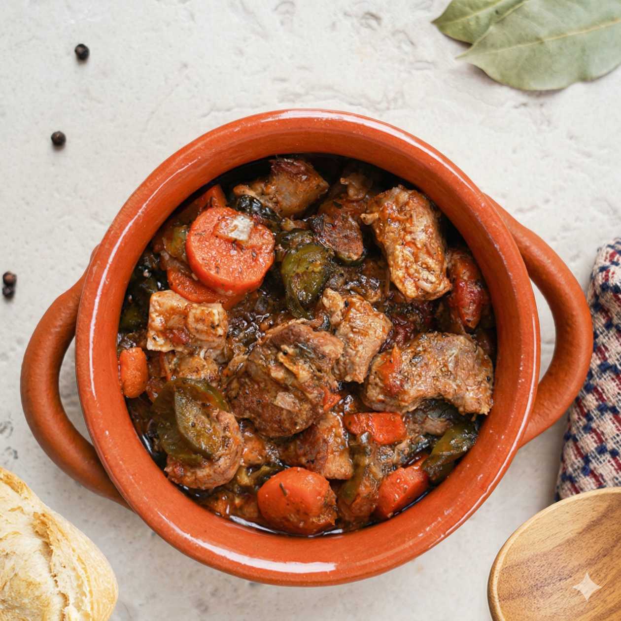 Oltenian-style pork stew with pickles