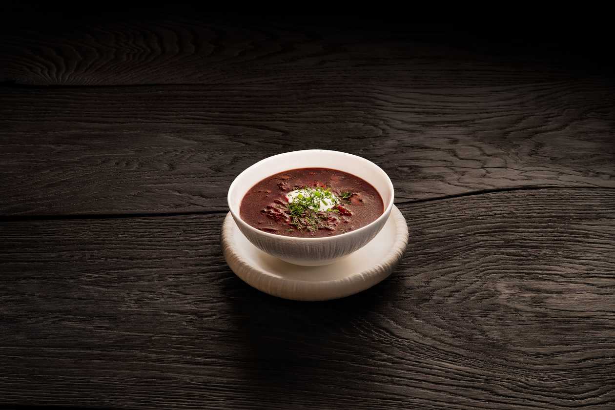 Lithuanian borscht with gyroporus mushroom