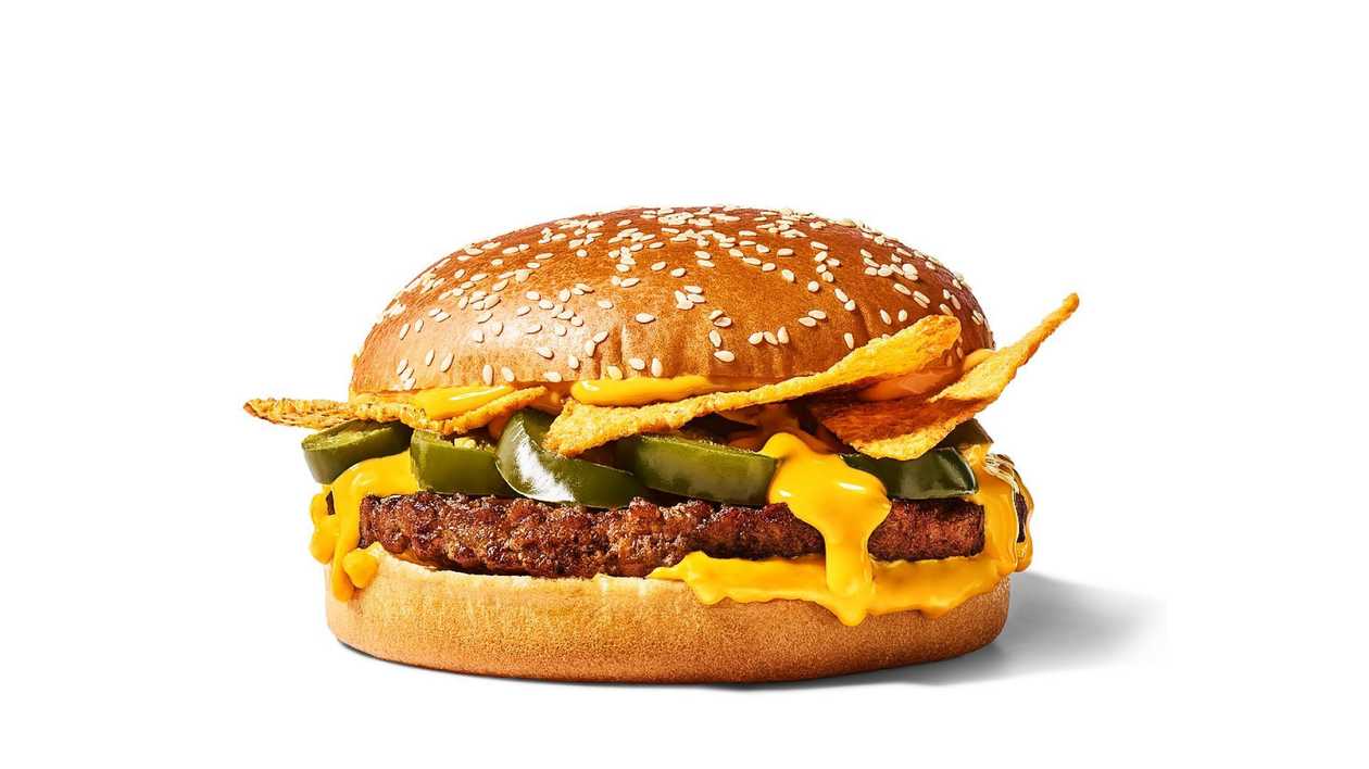 Cheesy Nachos Beef Burger