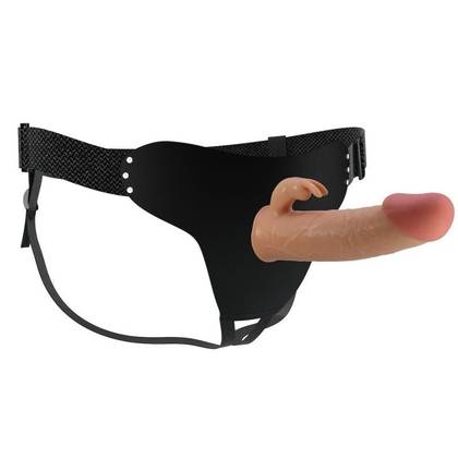Strap-on popruh so zajačikom a dutým predlžujúcim dildom Mavis 05-1562