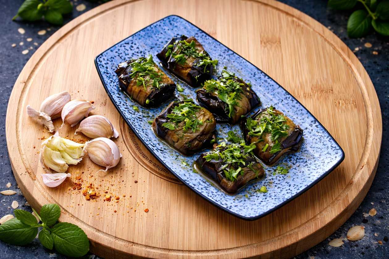 Eggplant with garlic