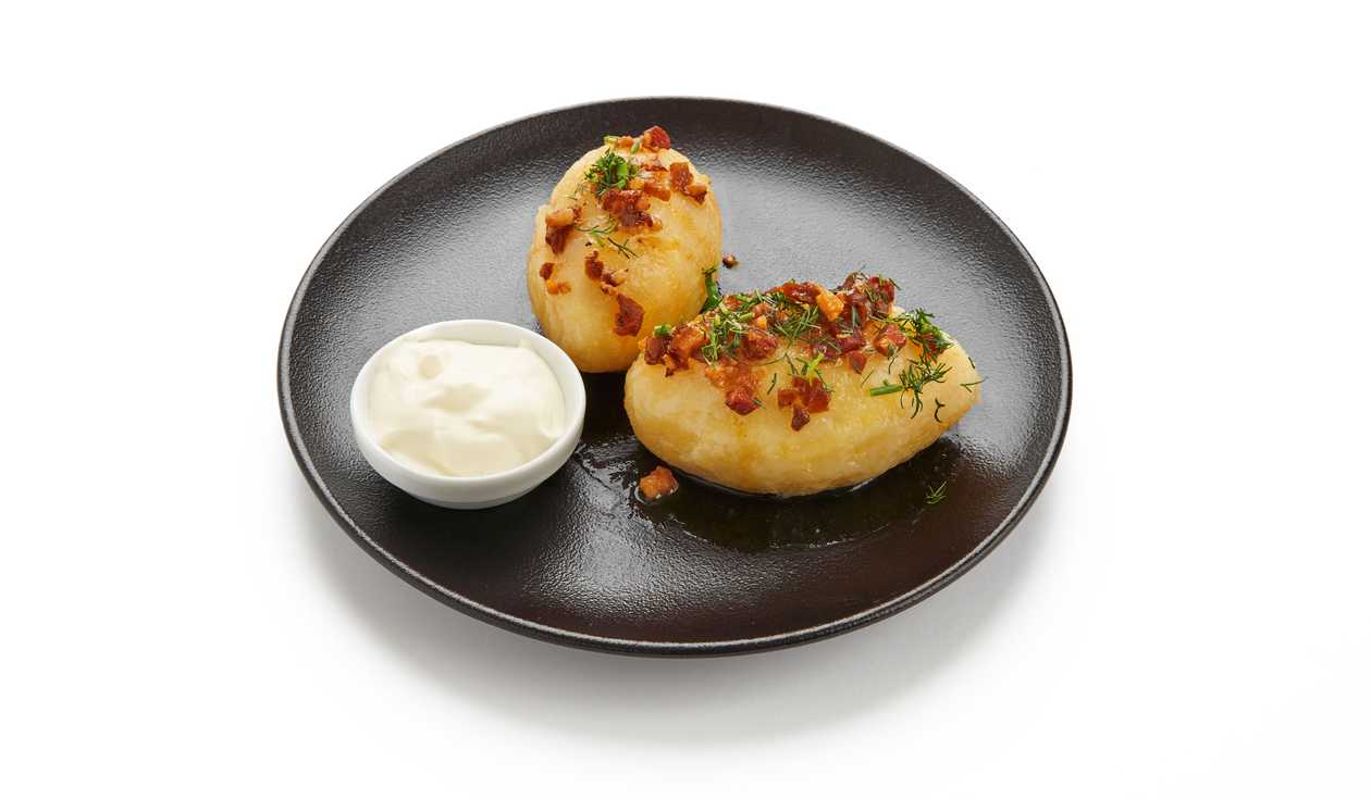 Grated potato dumplings with meat