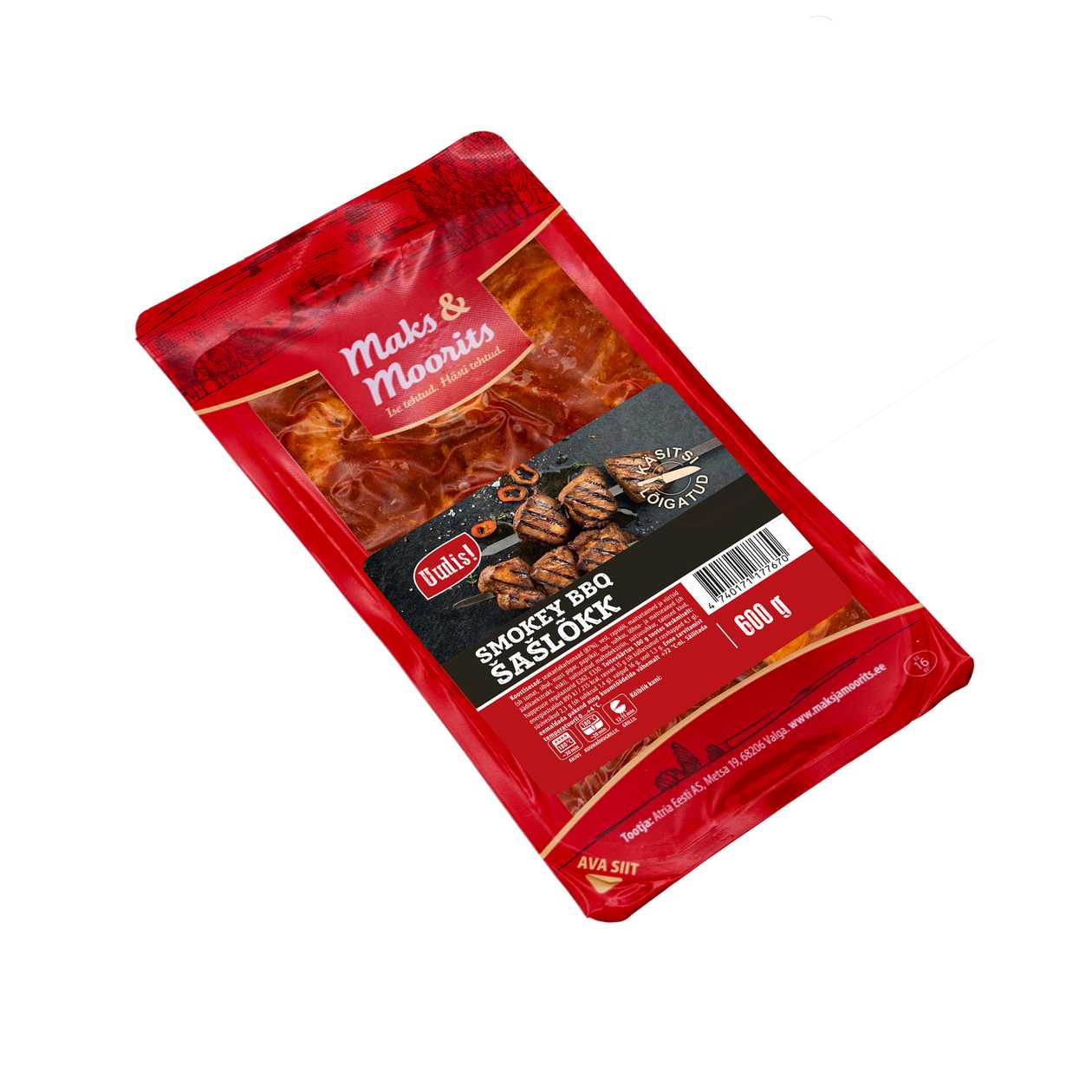 Maks & Moorits, smokey BBQ šašlõkk, 600g (aegub peagi)