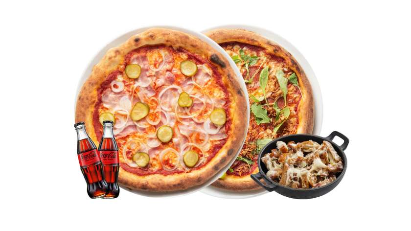 2x Picos didelės +Kepta duona +2x Coca-Cola 0,25l