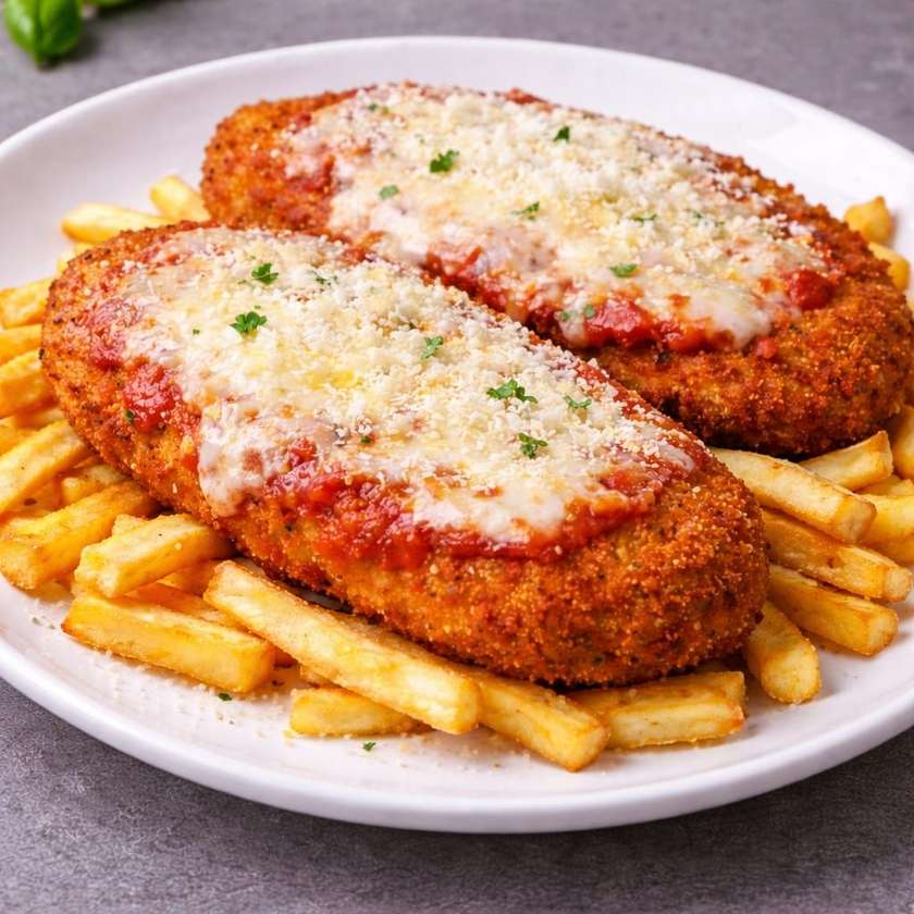 Snitele crocante cu mozzarella si cartofi