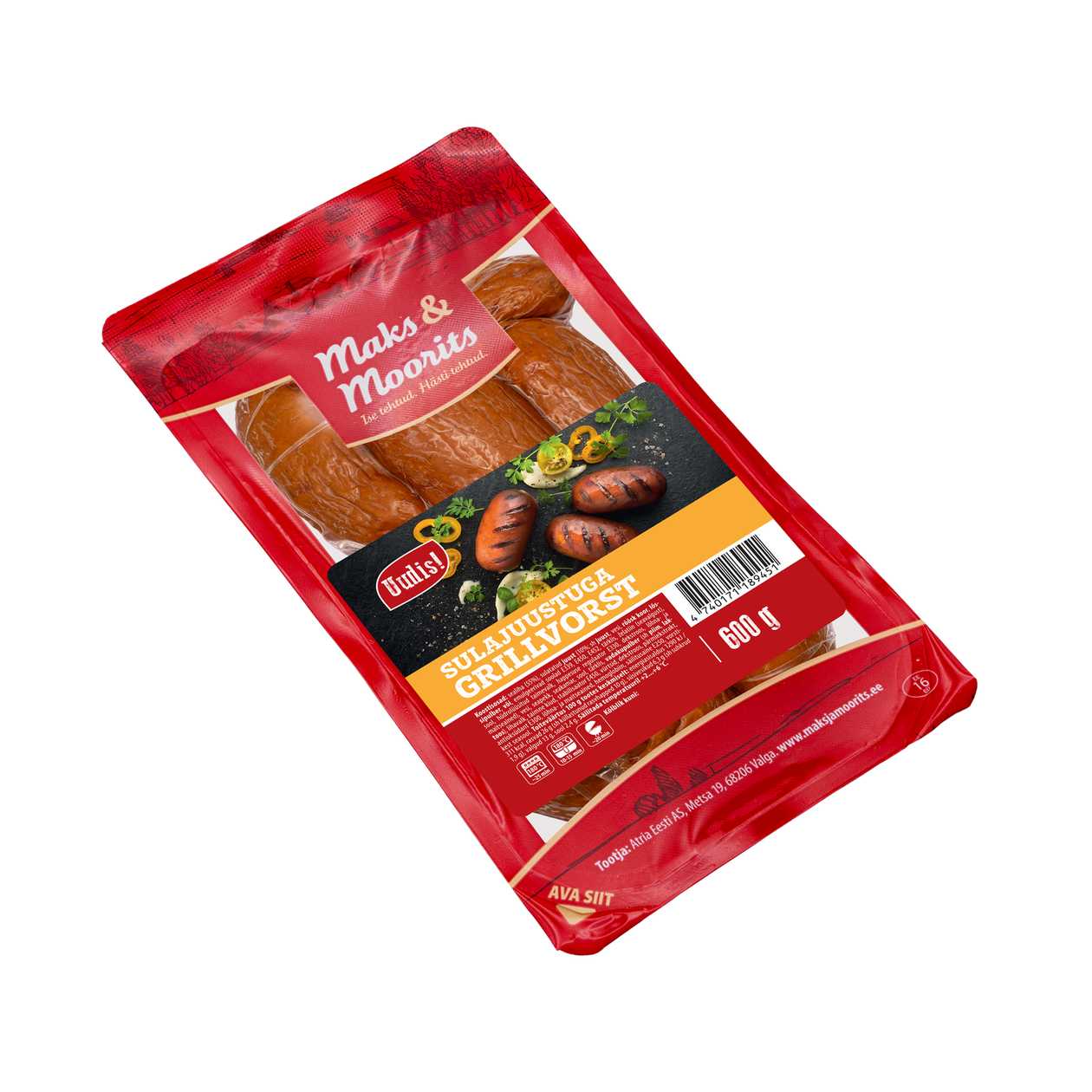 Maks & Moorits, sulajuustuga grillvorst, 600g (aegub peagi)