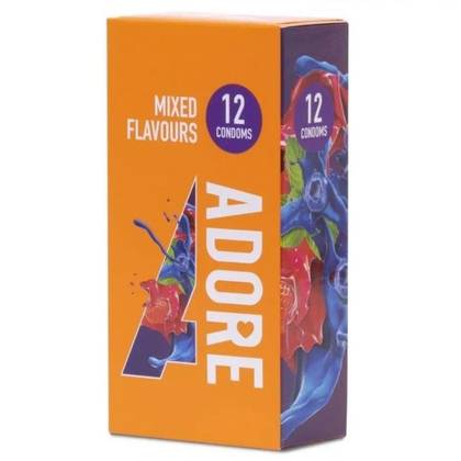 Kondómy ADORE Mixed Flavour 12ks