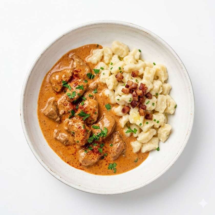 Teľací perkelt so smotanou