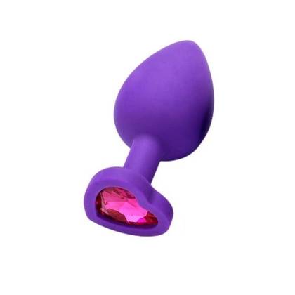 Silikónový análny kolík Jeweled Heart Purple L HPULP