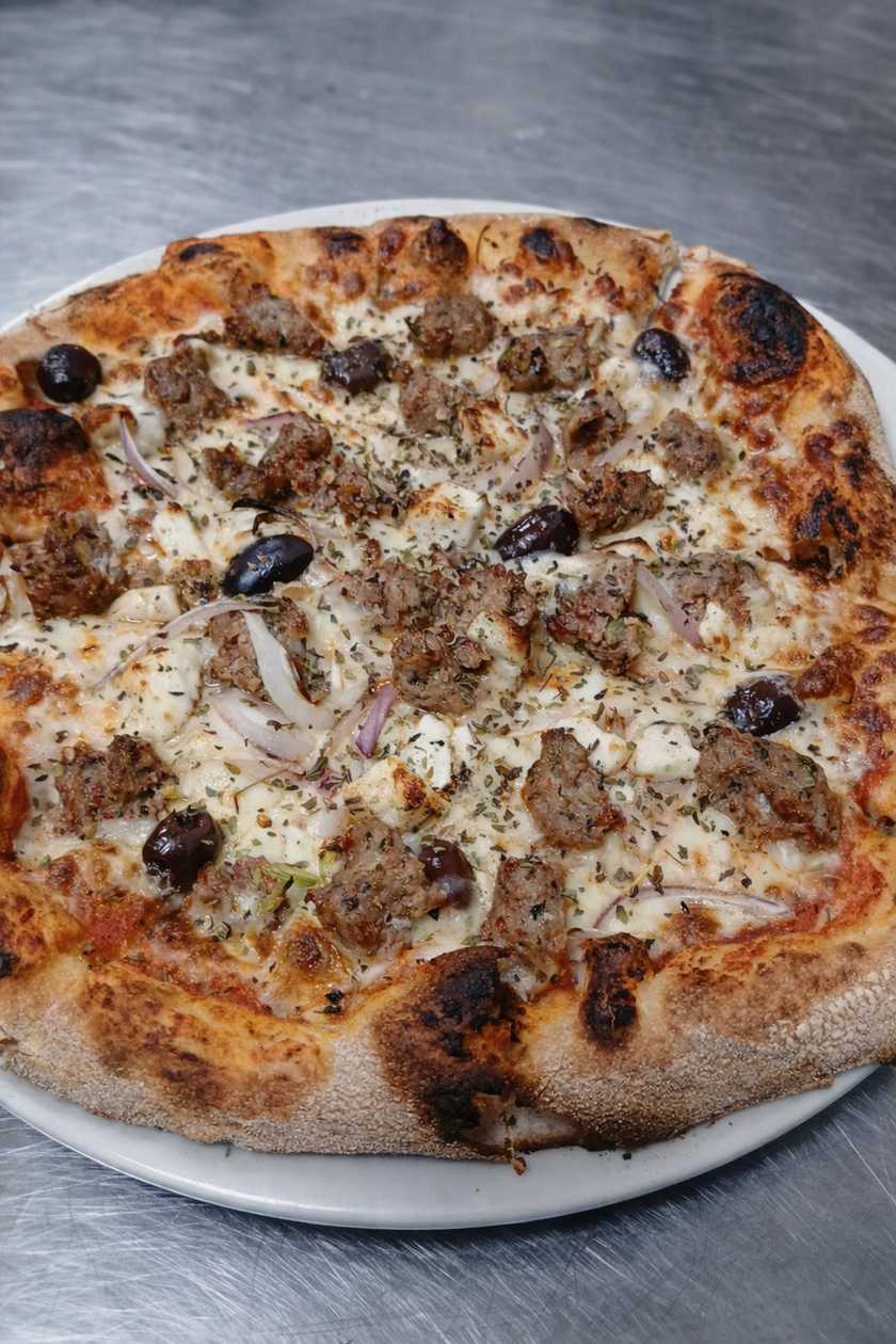 Spicy sausage pizza