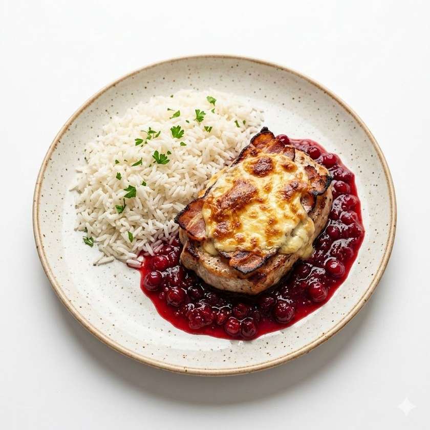 Vyprážané kuracie pečienky so zemiakovým pyré, kyslé uhorky