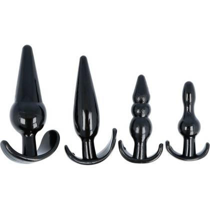 Sada 4 čiernych análnych kolíkov Smile Plugs PL192
