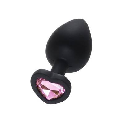 Silikónový análny kolík Jeweled Heart Black L HBLP