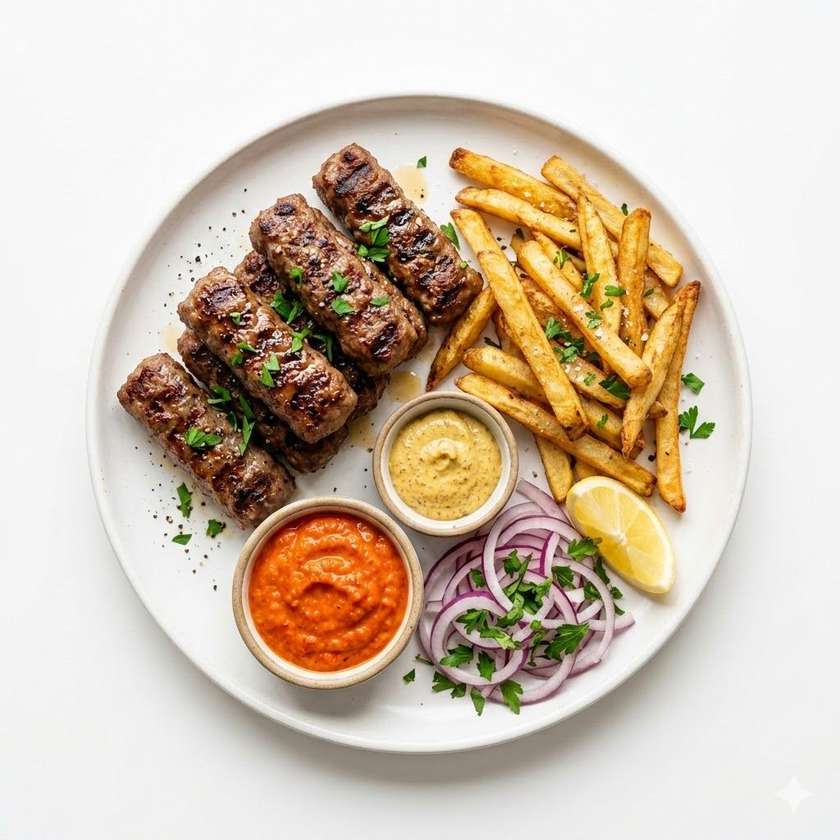 Grilované Čevapčiči s hranolkami