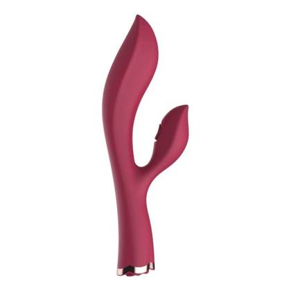 Rose F Vibe – Luxusný dvojmotorový vibrátor, lekársky silikón, USB dobíjanie, červený 7635470398114