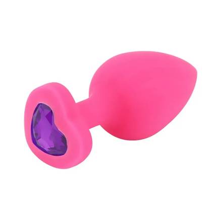 Silikónový análny kolík Jeweled Heart Pink L HPLP