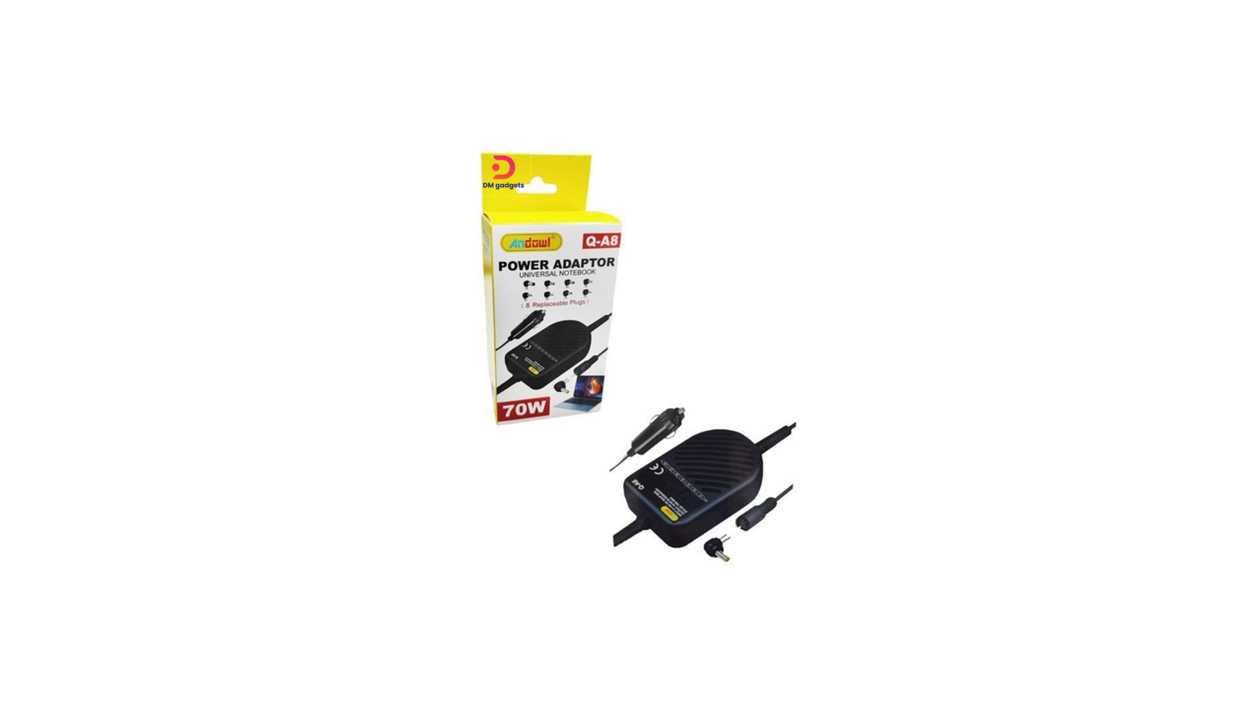 #524E-1#Andowl®Q-A8 Power Adapter with 8 Replacement Plugs 70W – Black