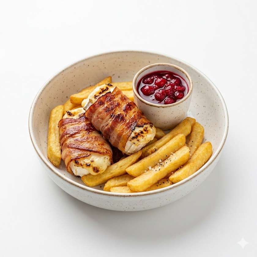 Grilovaný kozí syr v slaninkovom župane