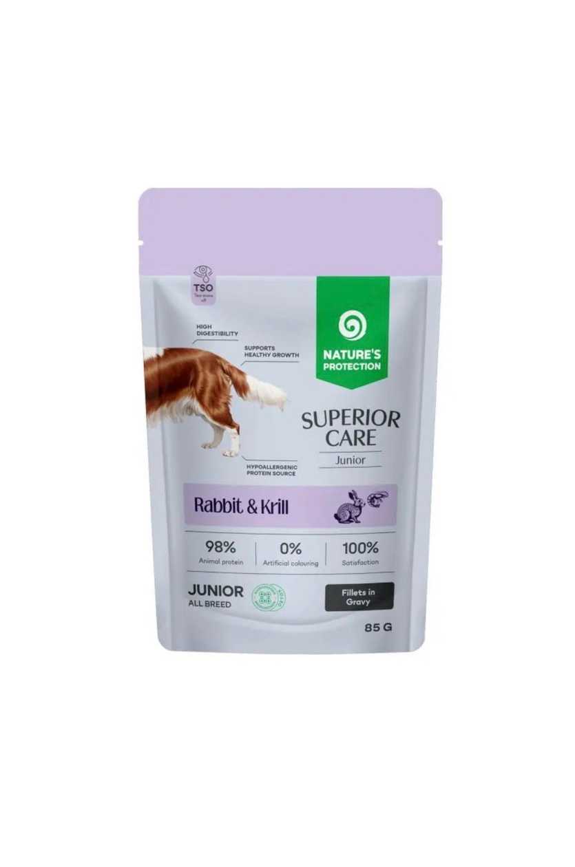 Superior Care Grain Free Junior Wet Food with Rabbit and Krill in Sauce 85 g