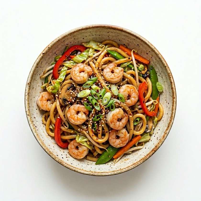 Udon Noodles with Shrimp