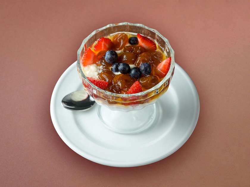 Matsoni with homemade jam