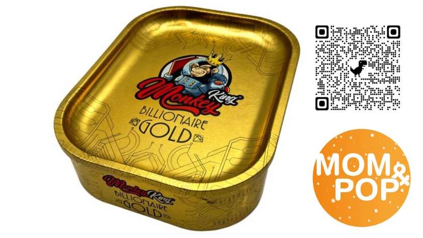 🆕 Monkey King Billionaire Gold Rolling Tray Box, 18 x 14cm