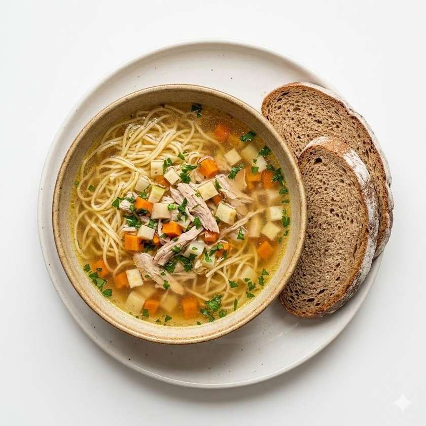 450ml Vývar+ 2ks chleba (velká polévka)