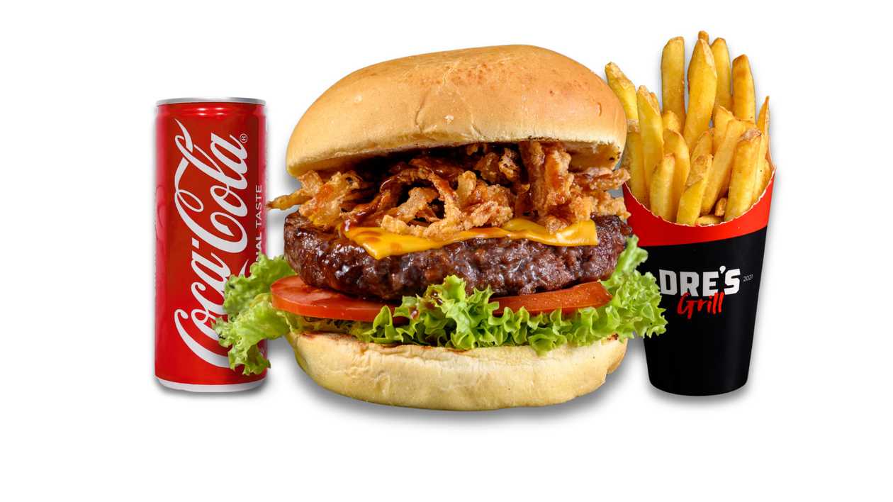 Jack Daniels Burger + Fries + Soft Drink