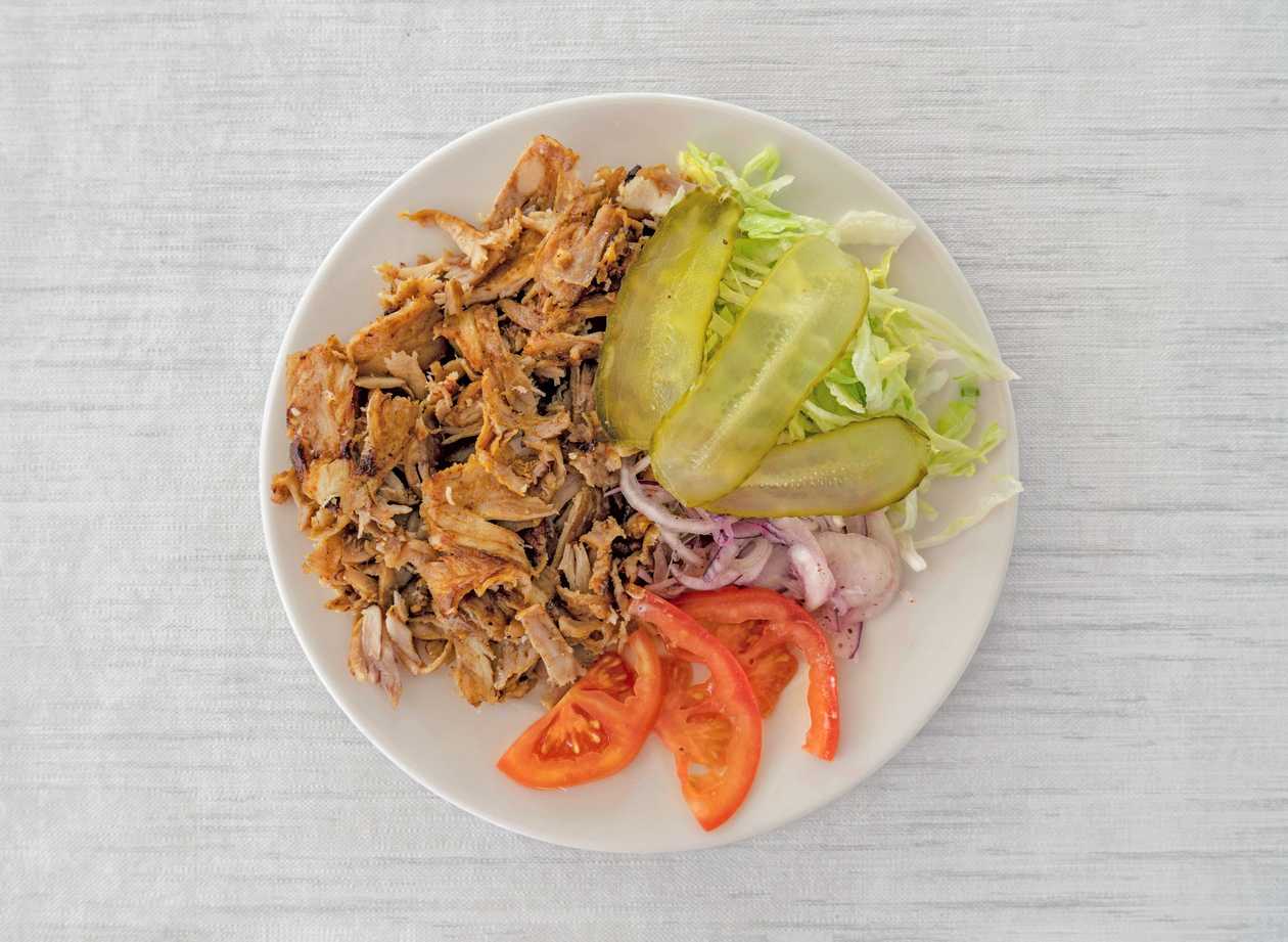 Large Plate Only with Meat and Bread