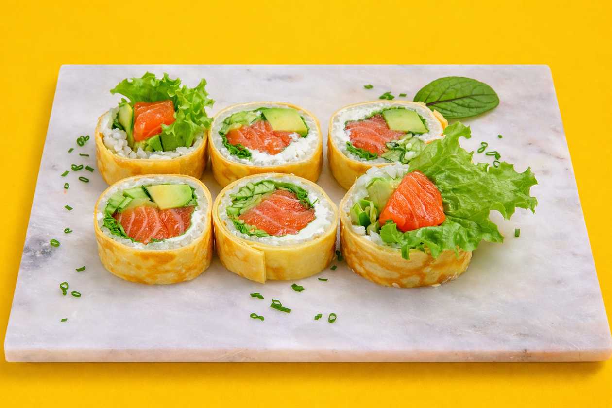 Tamagoyaki łosoś 6 szt.