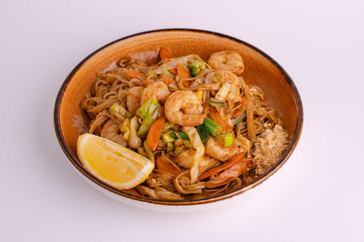Pad Thai Noodles With Shrimps