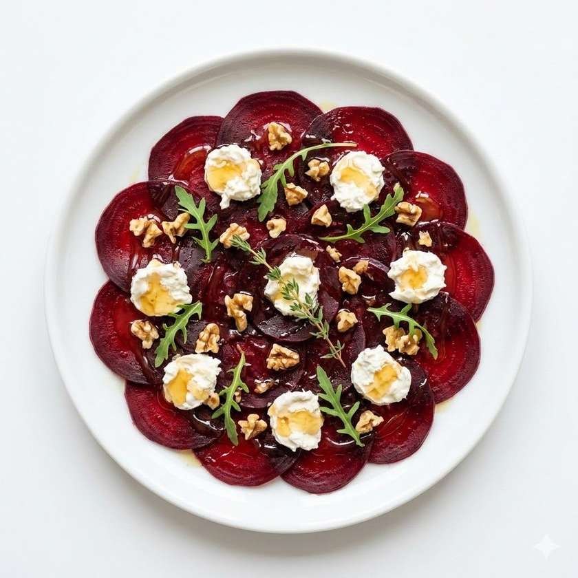 200g Beetroot Carpaccio with Goat Cheese