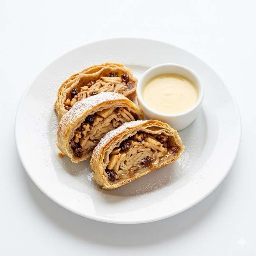 Teplý jablkový závin