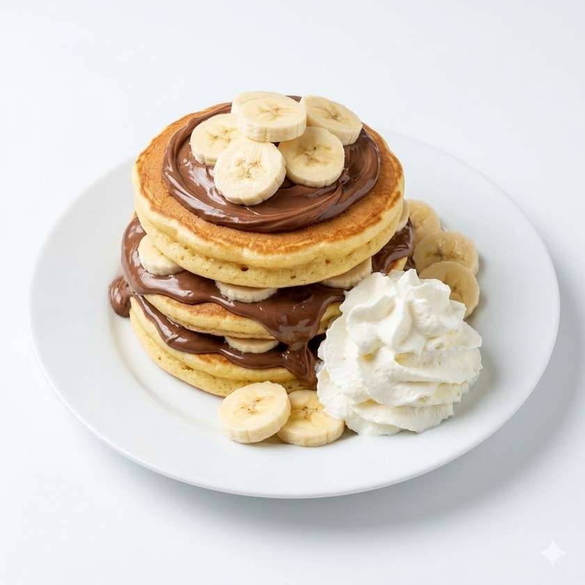 3 pcs Homemade pancakes with NUTELLA and banana