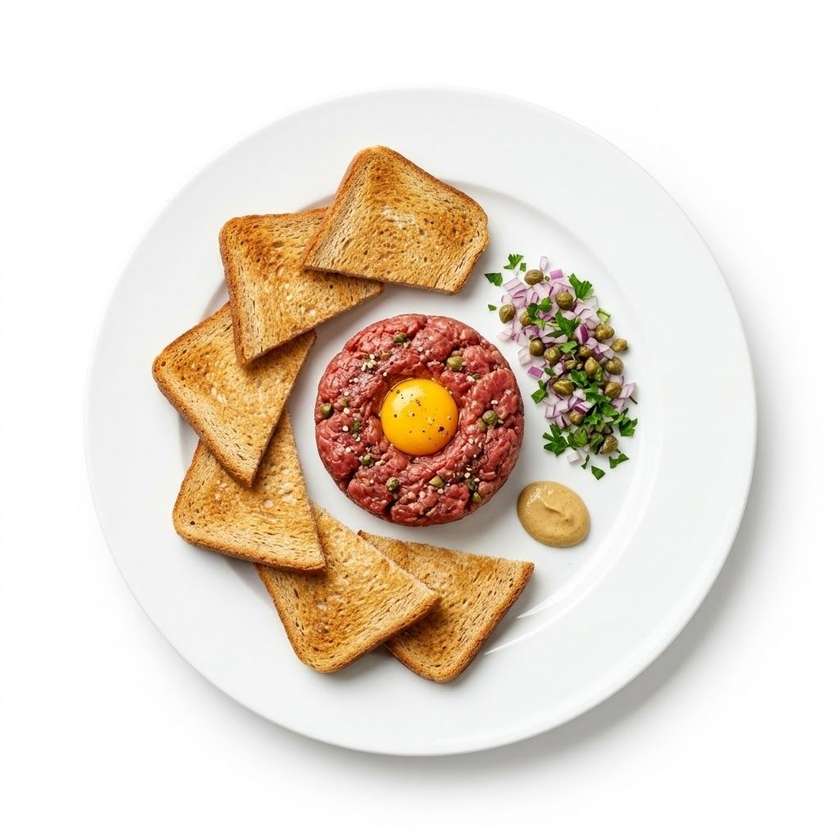 Steak tartare made from beef sirloin