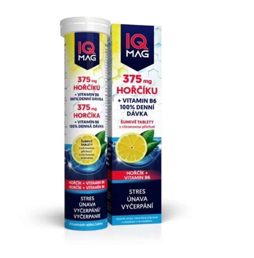 IQ Mag 375mg Magnesium + Vitamin B6 20 Effervescent Tablets