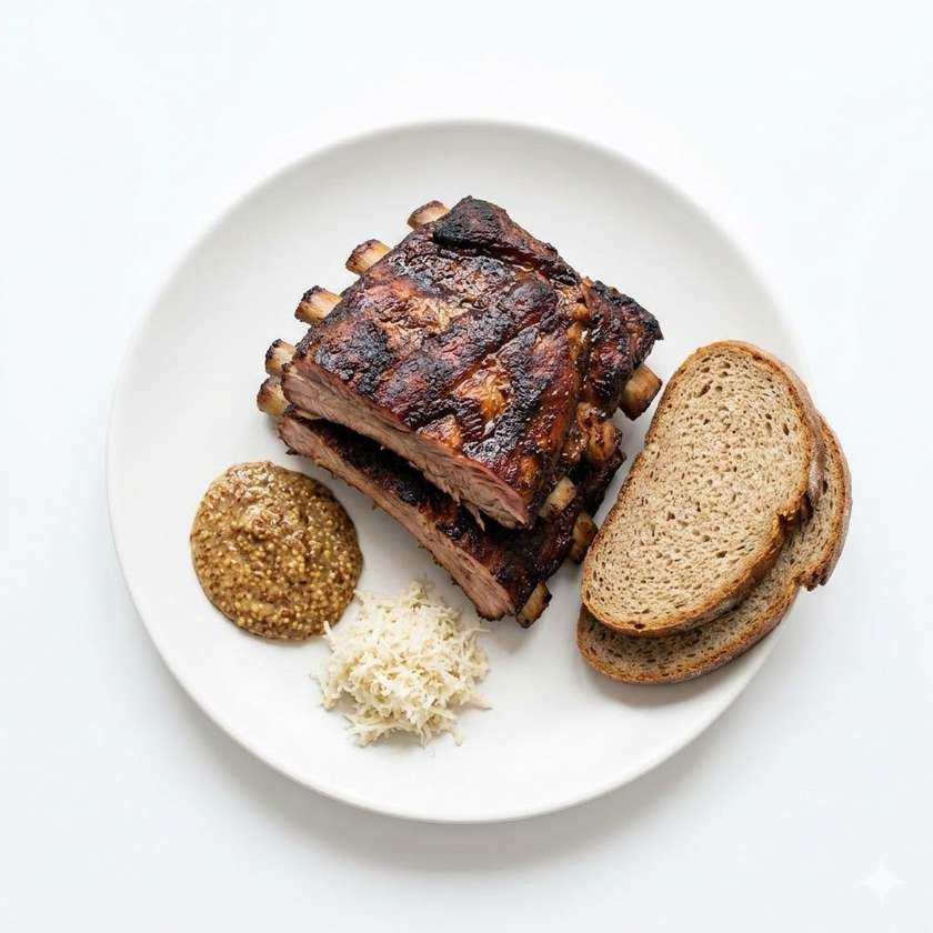 Smoked meaty pork ribs