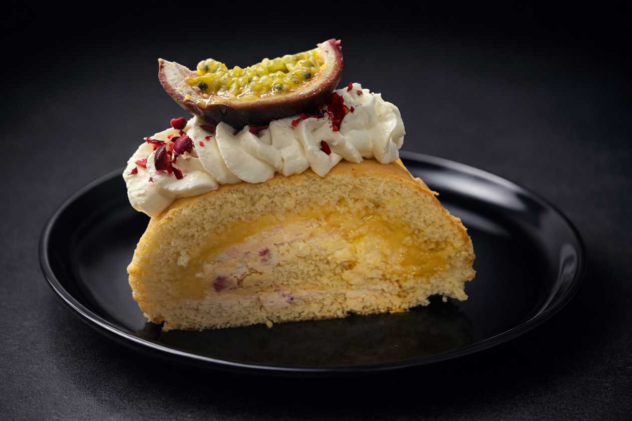 Roll Cake with Passion Fruit Cream 1 pc
