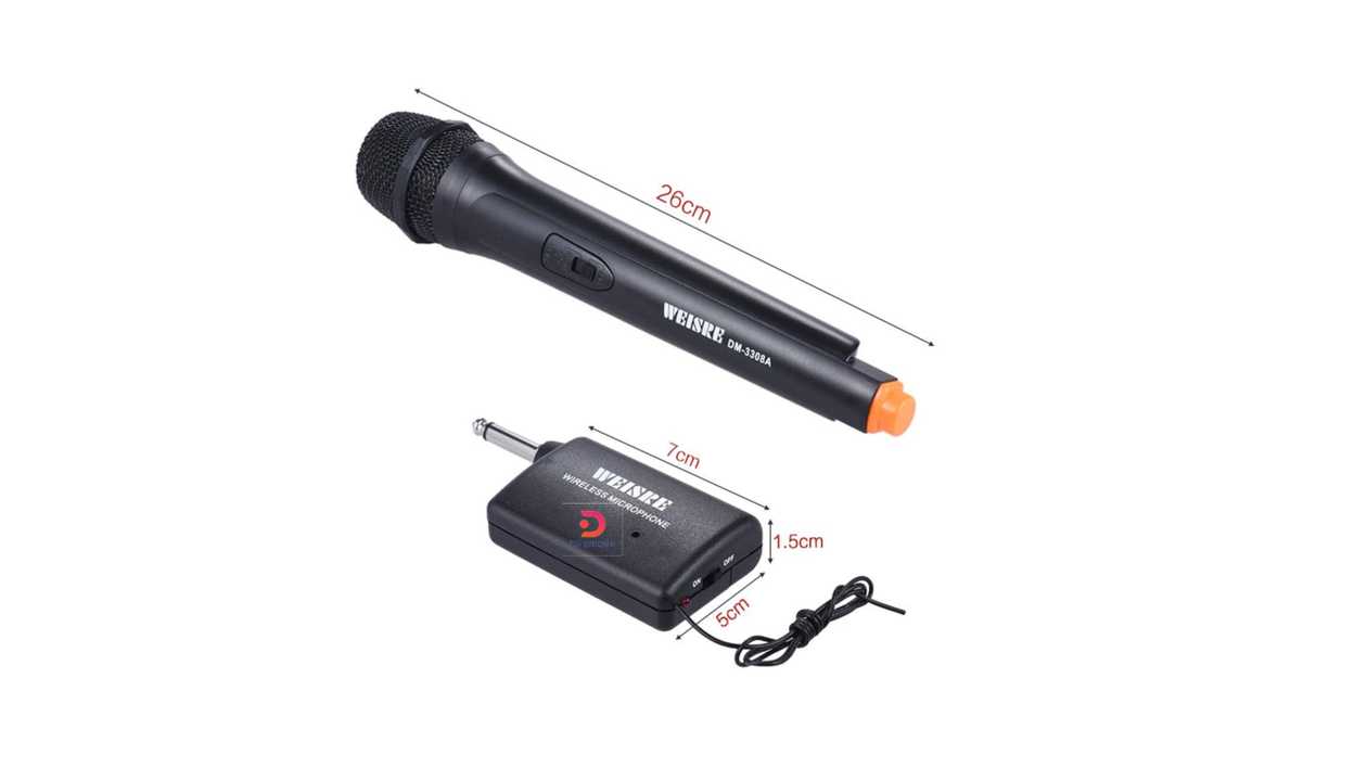 #387G6#Weisre®DM-3308A Wireless Microphone System VHF – Black