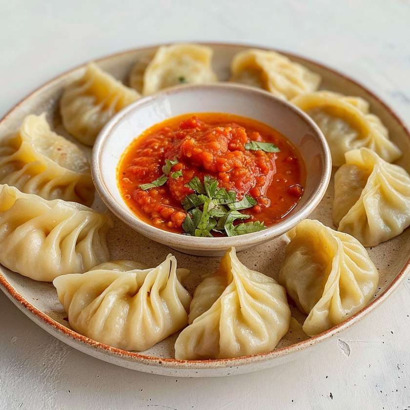 Chicken Momos steam
