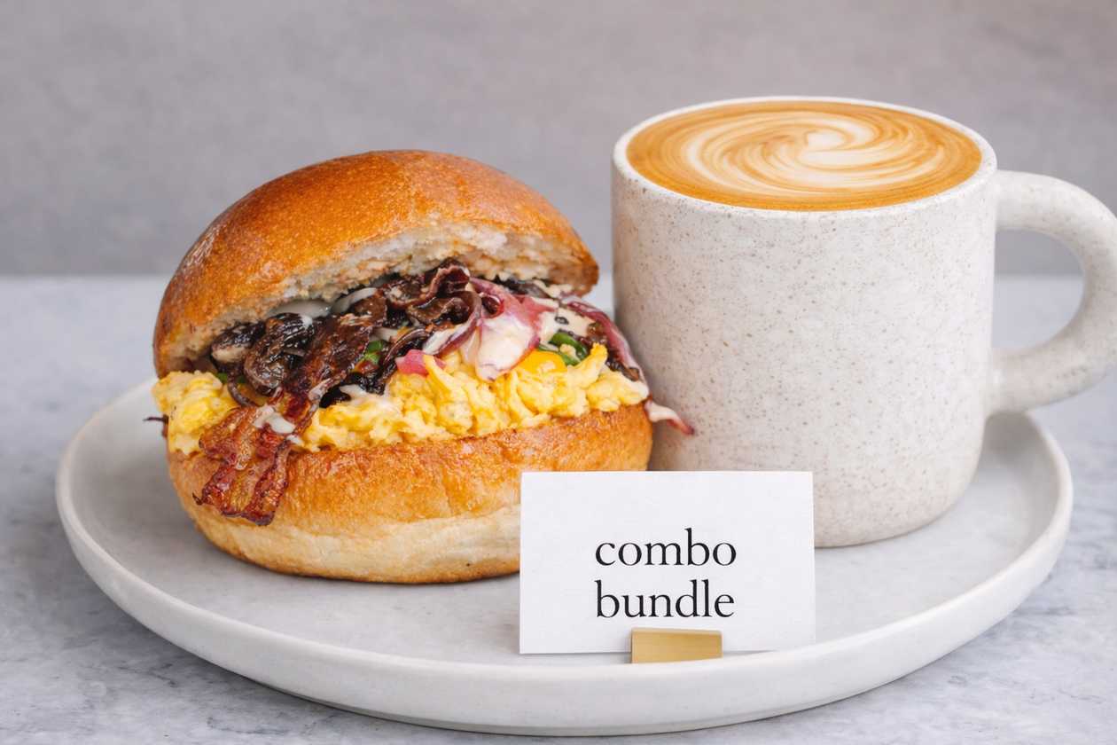 Egg N Bacon Bun + Coffee